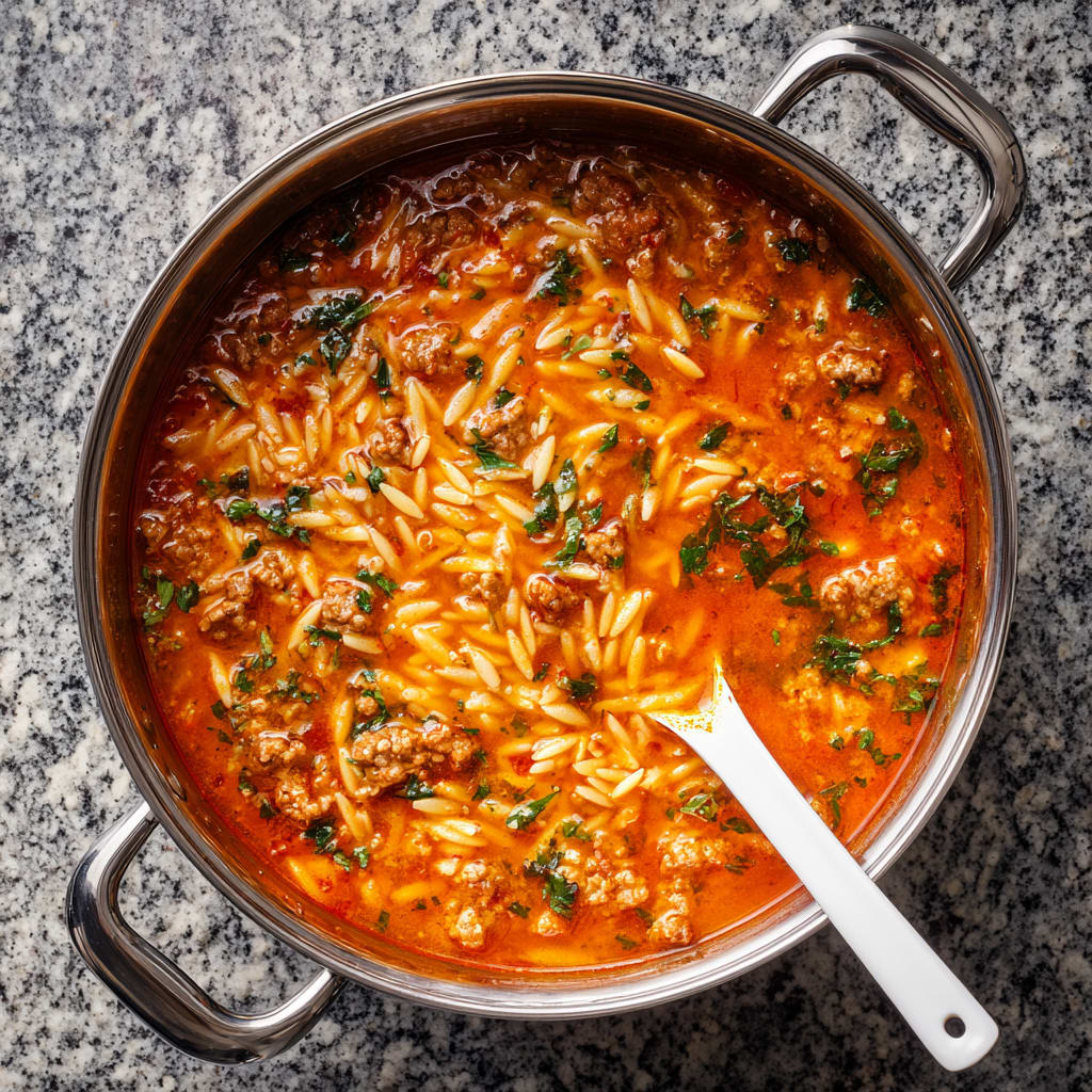 Italian Sausage & Orzo Soup