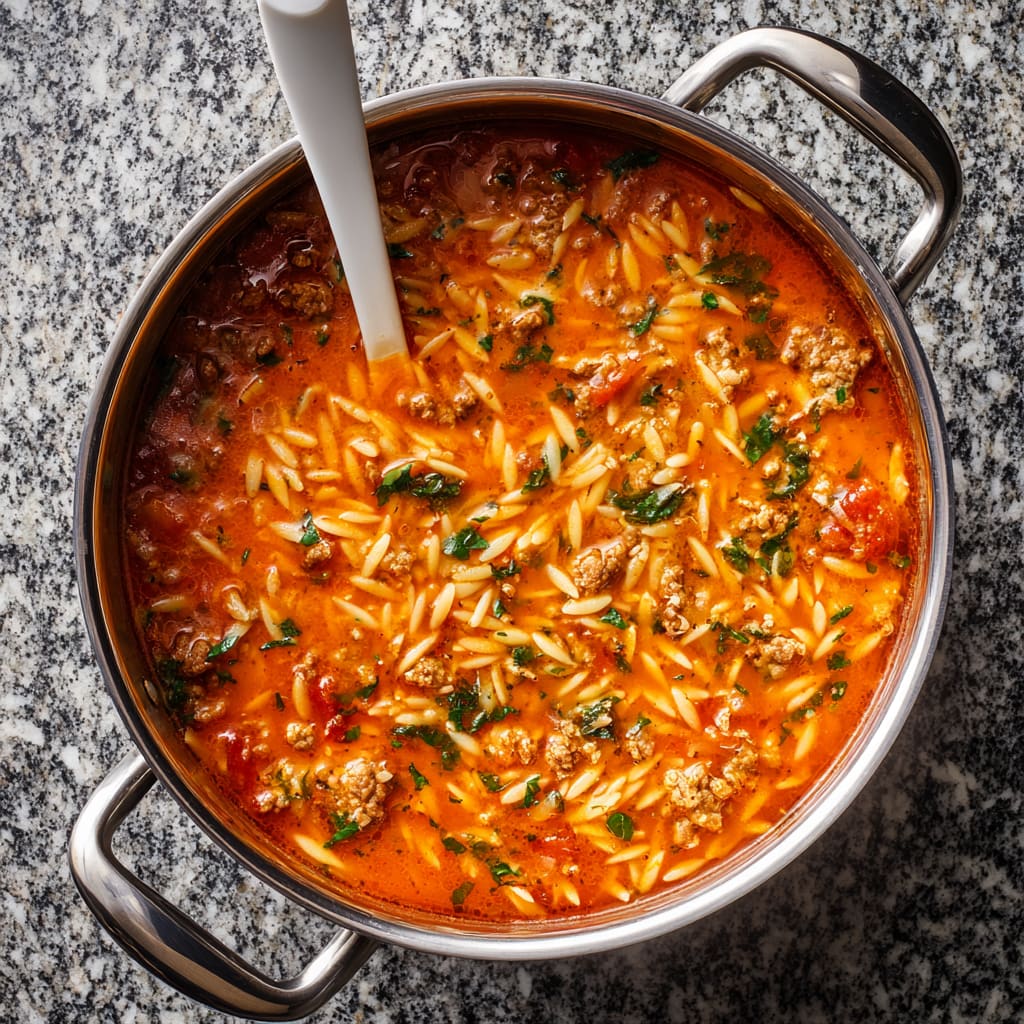 Italian Sausage & Orzo Soup