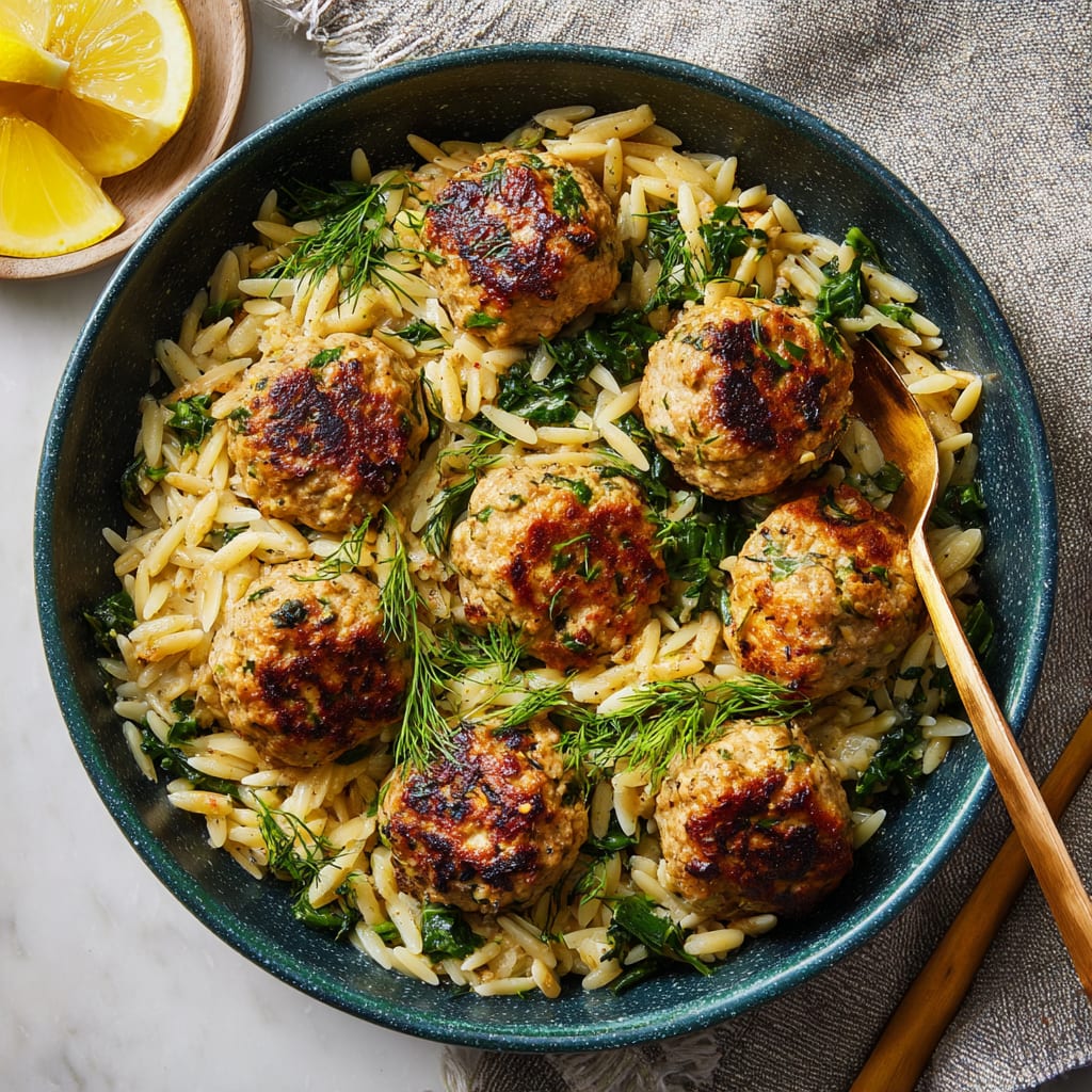 Lemon-Dill Meatballs With Orzo