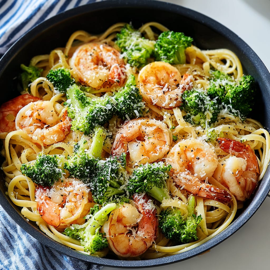 Lemon and Broccoli Pasta with Shrimp