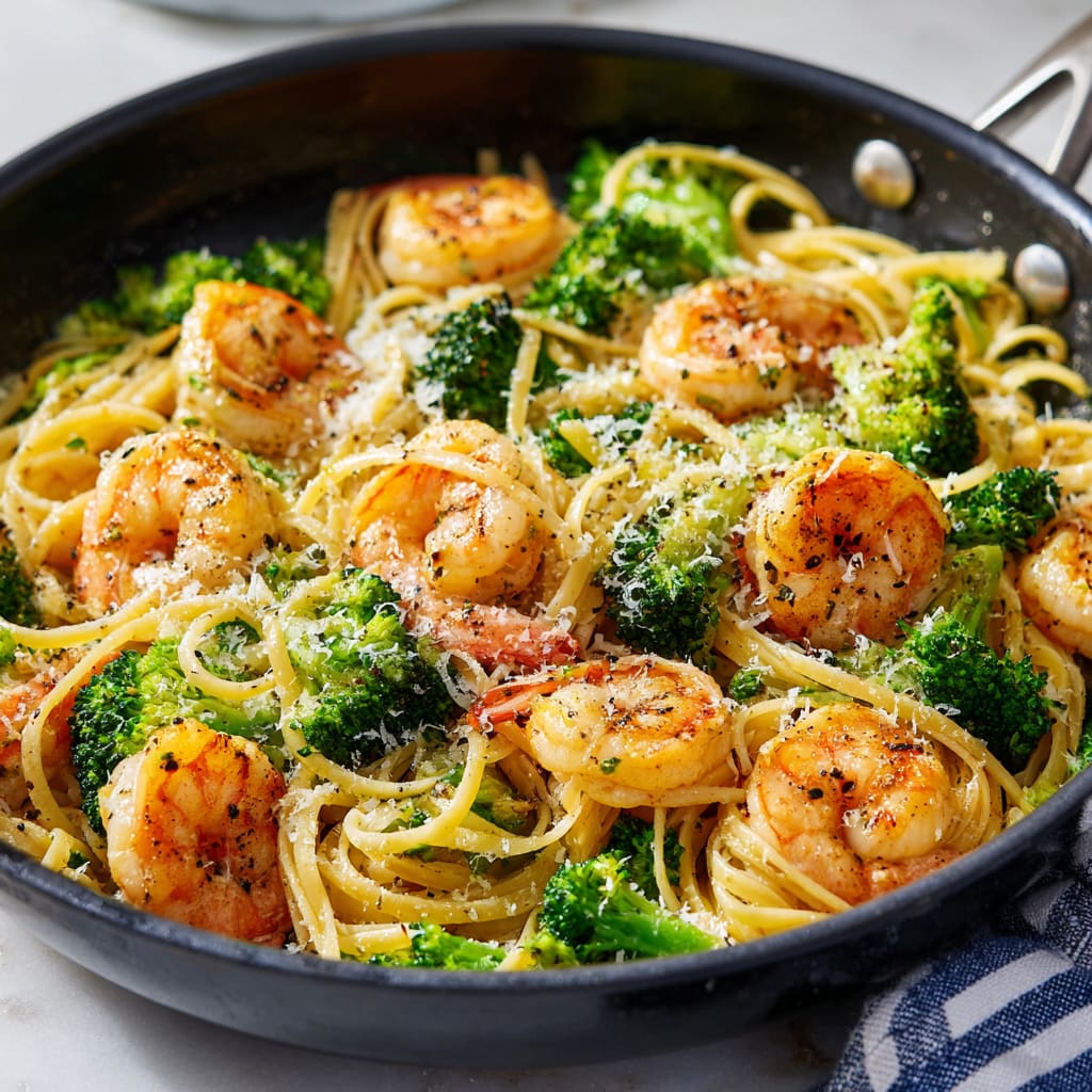 Lemon and Broccoli Pasta with Shrimp