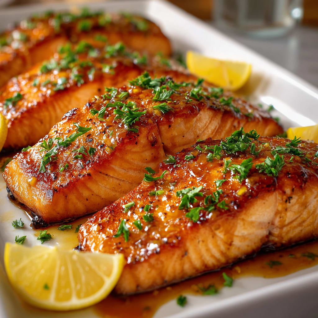 Maple Dijon Glazed Baked Salmon Recipe