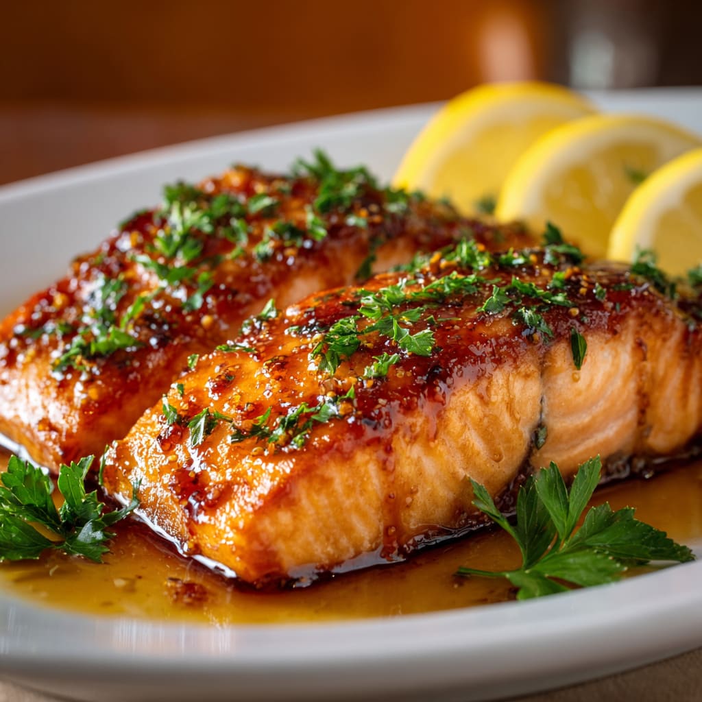 Maple Dijon Glazed Baked Salmon Recipe