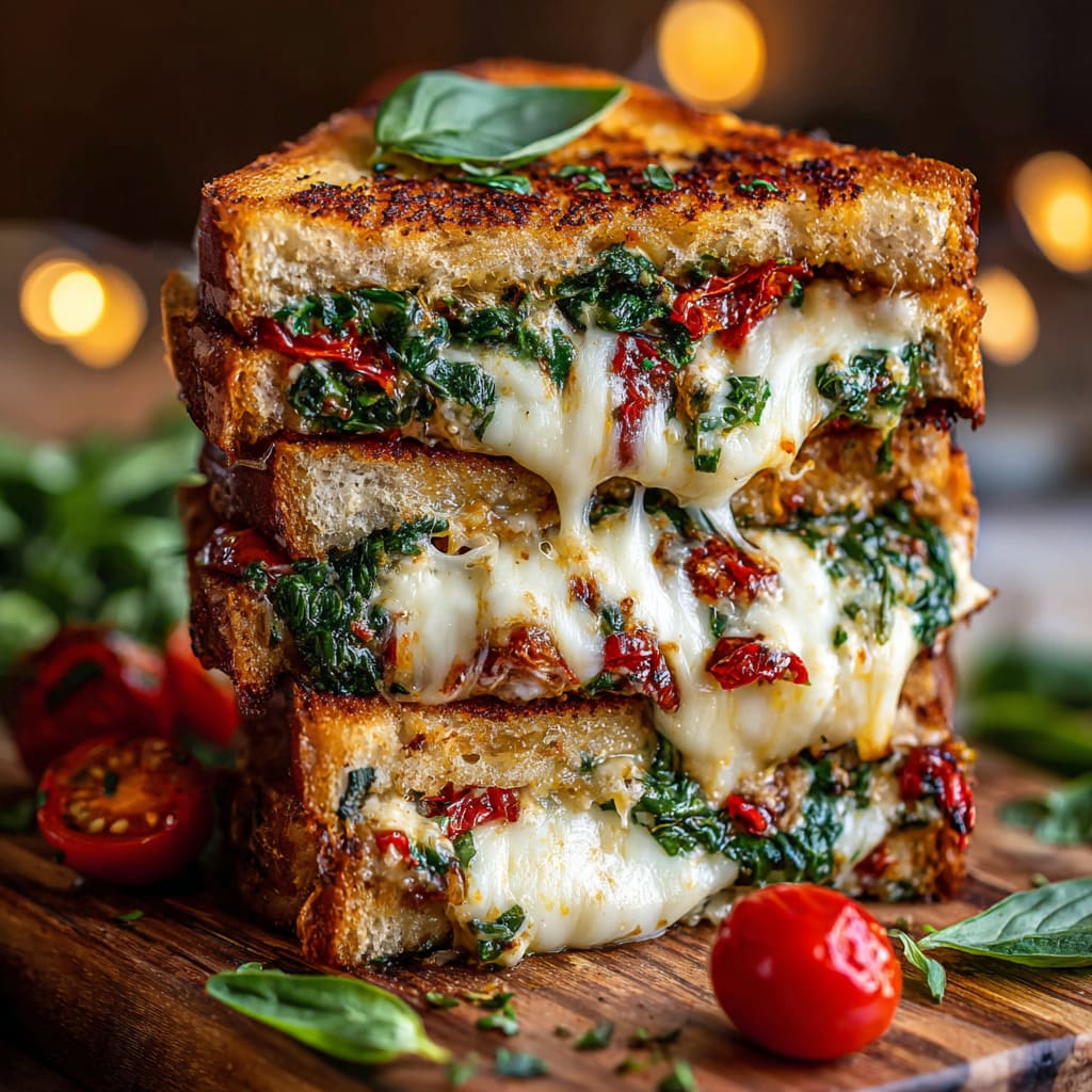 Mediterranean Spinach Grilled Cheese