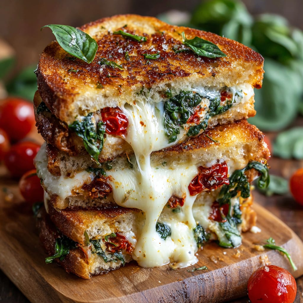 Mediterranean Spinach Grilled Cheese