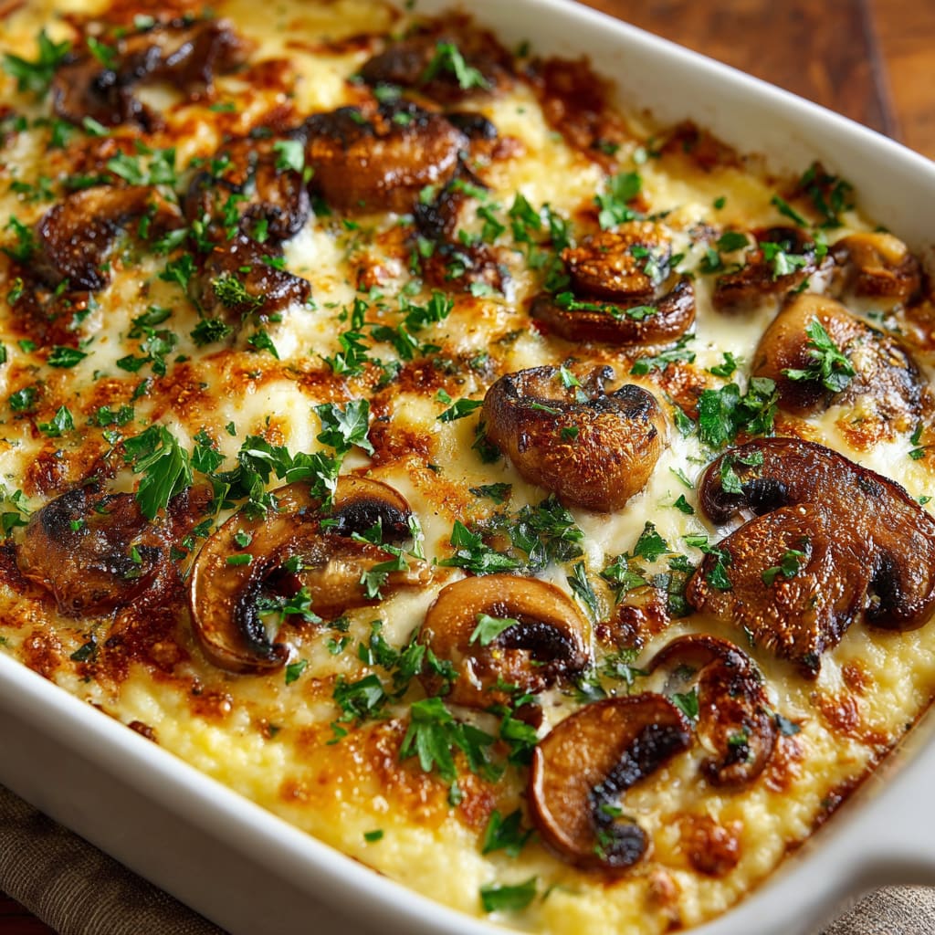 Mushroom Polenta Casserole