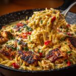 One Pot Cajun Chicken Alfredo Orzo