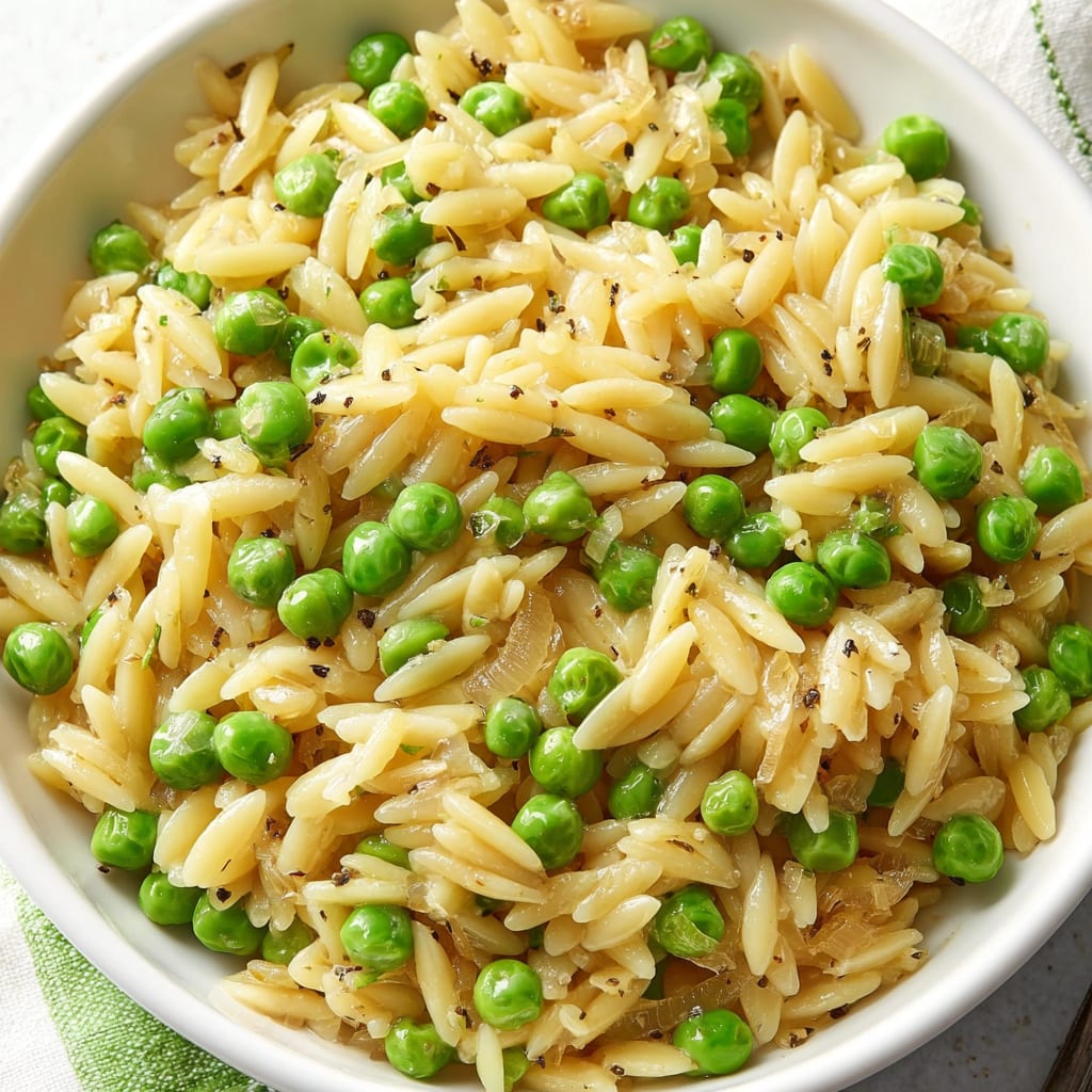 Parmesan Orzo and Peas