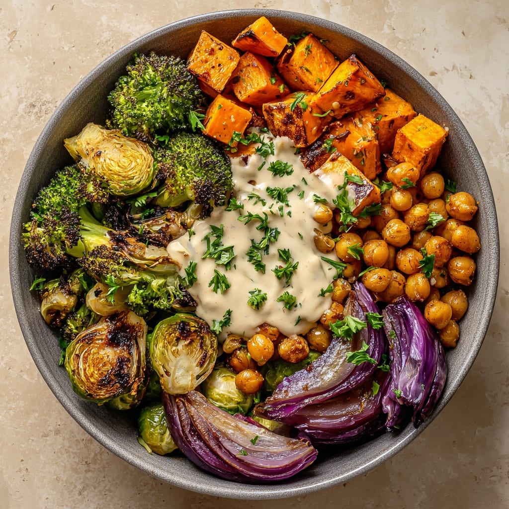 Roasted Veggie and Chickpea Bowls
