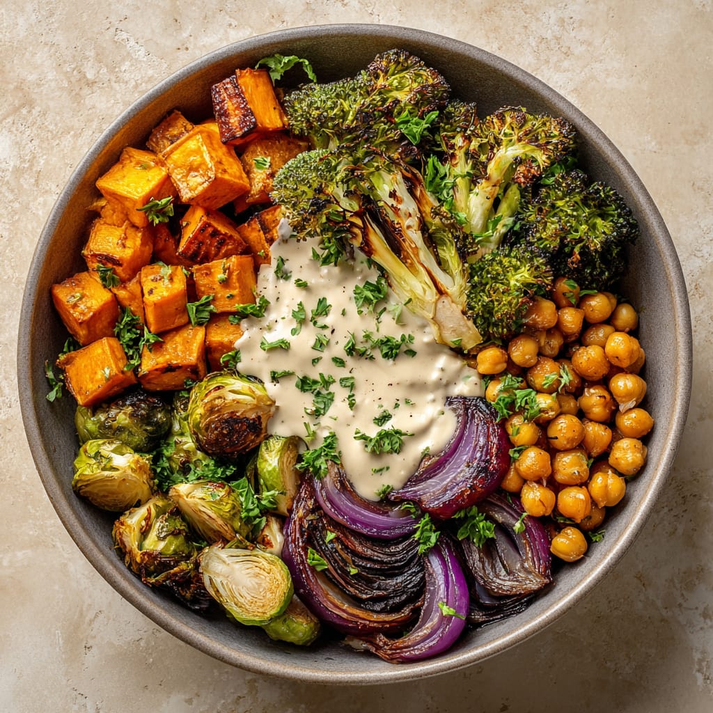 Roasted Veggie and Chickpea Bowls