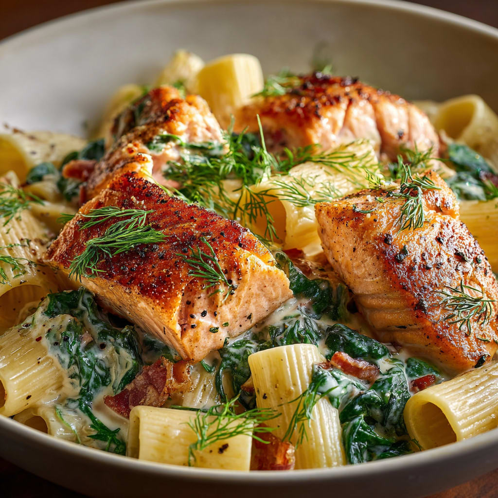 Salmon Spinach Pasta
