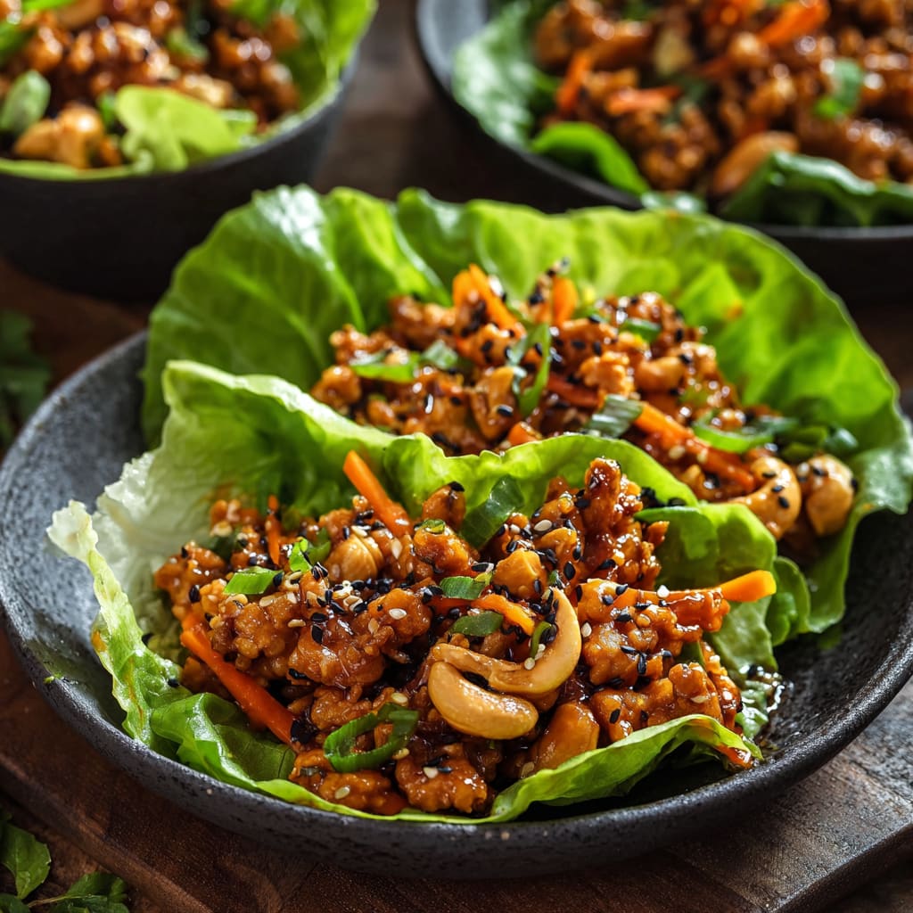Savory Chicken Lettuce Wraps with Thai Chili Sauce