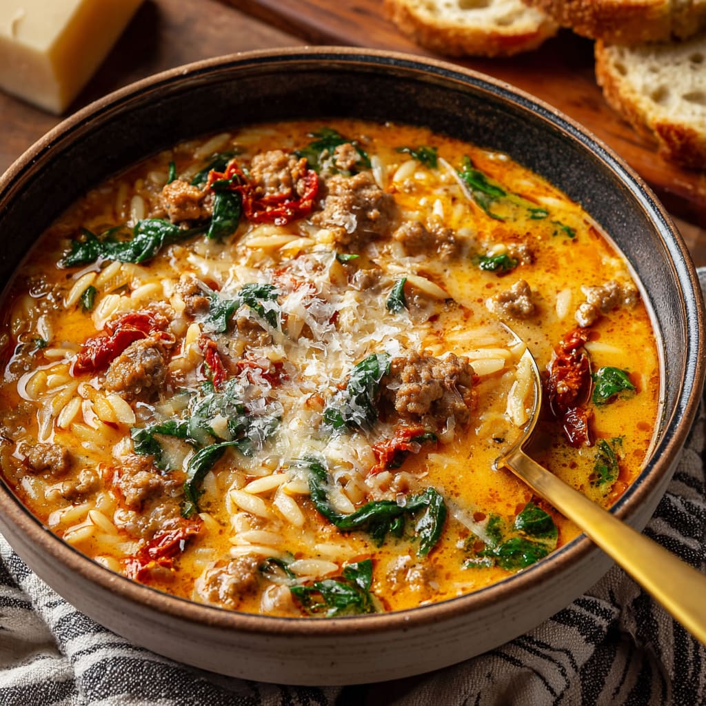 Savory Sausage Orzo Soup Delight