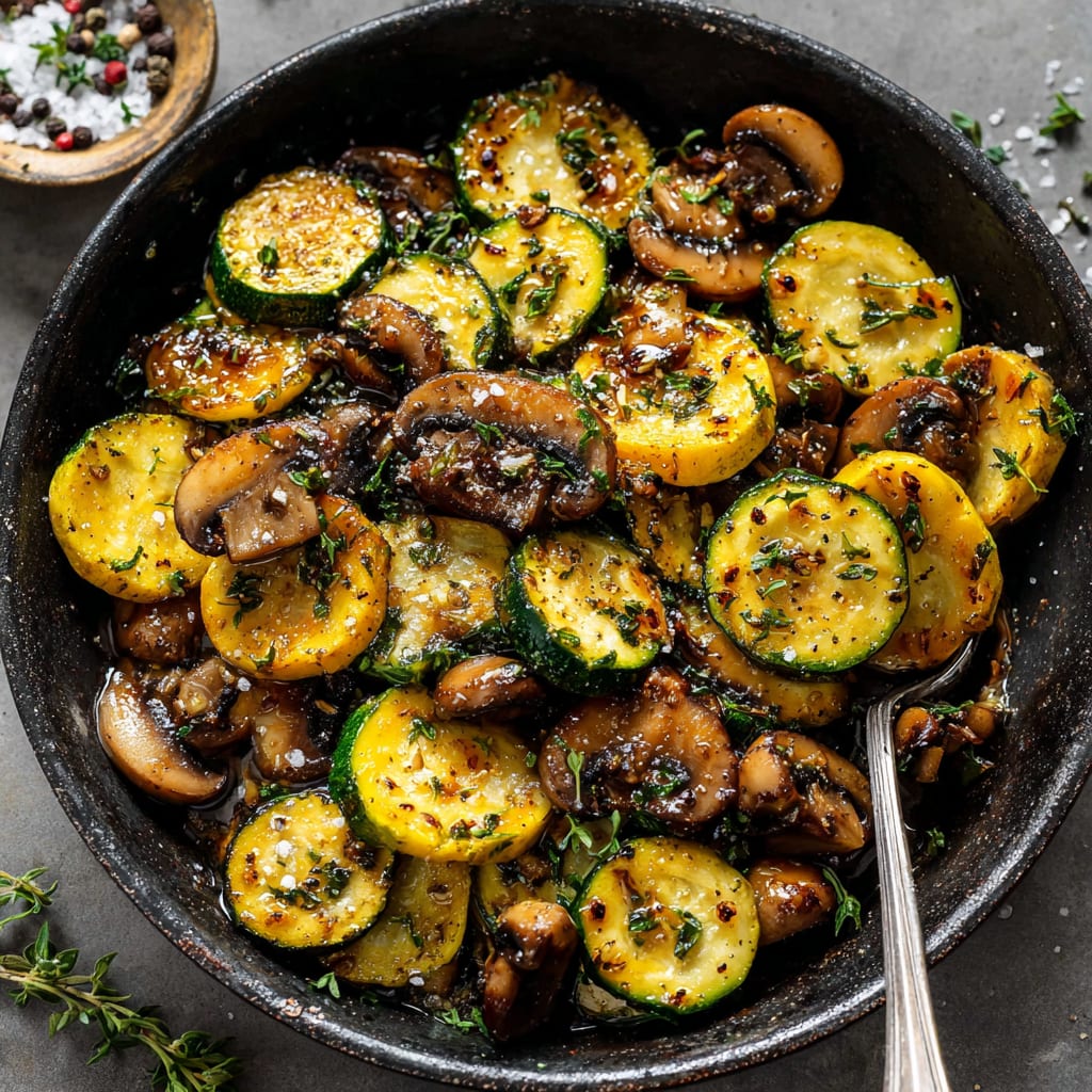 Skillet Zucchini and Mushrooms