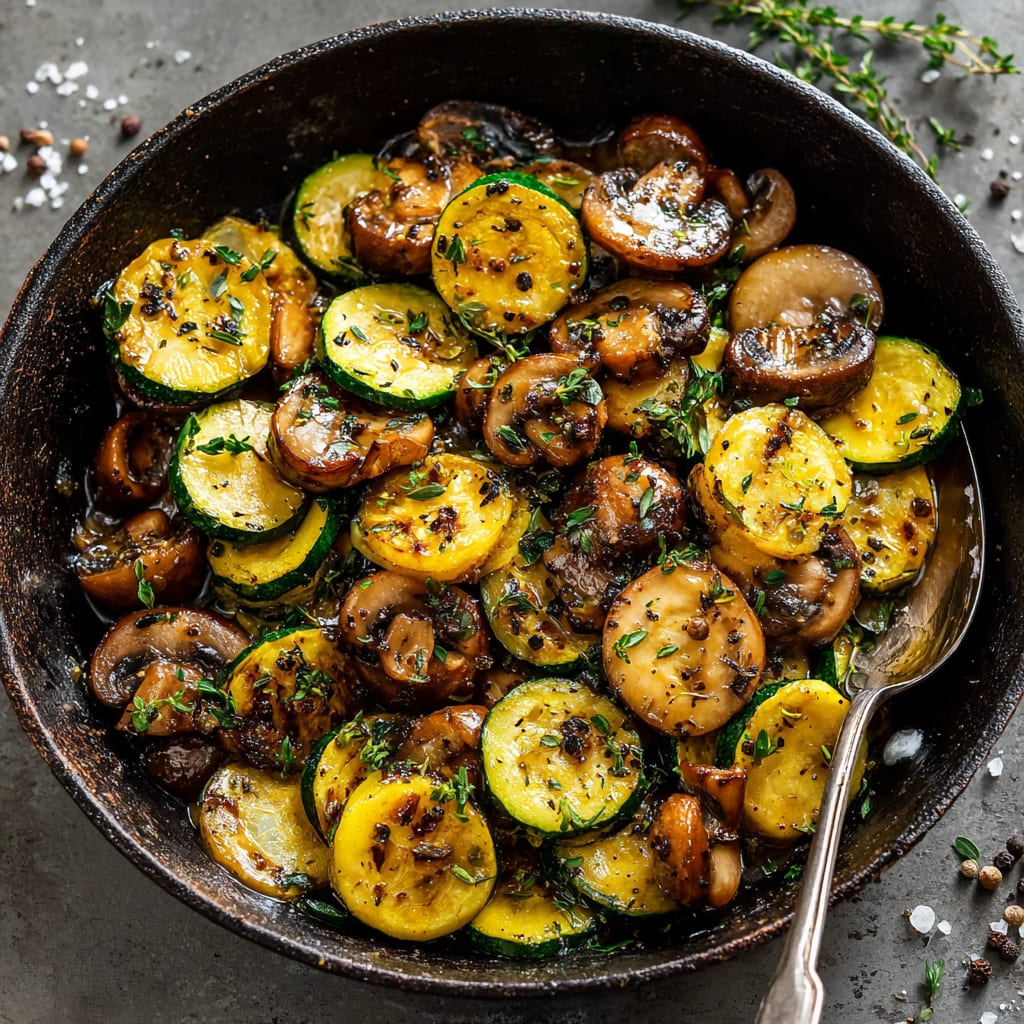 Skillet Zucchini and Mushrooms