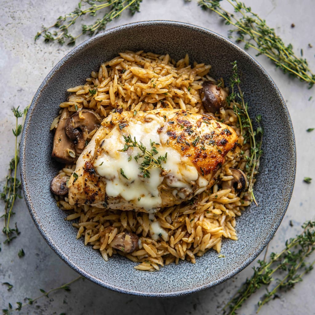 Slow Cooker Parmesan Herb Chicken & Orzo