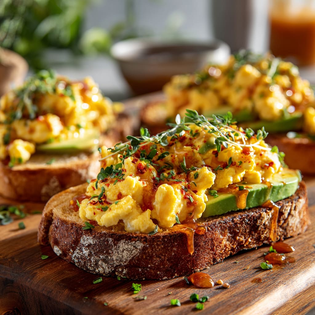 Spicy Chili Butter Avocado Toast with Eggs