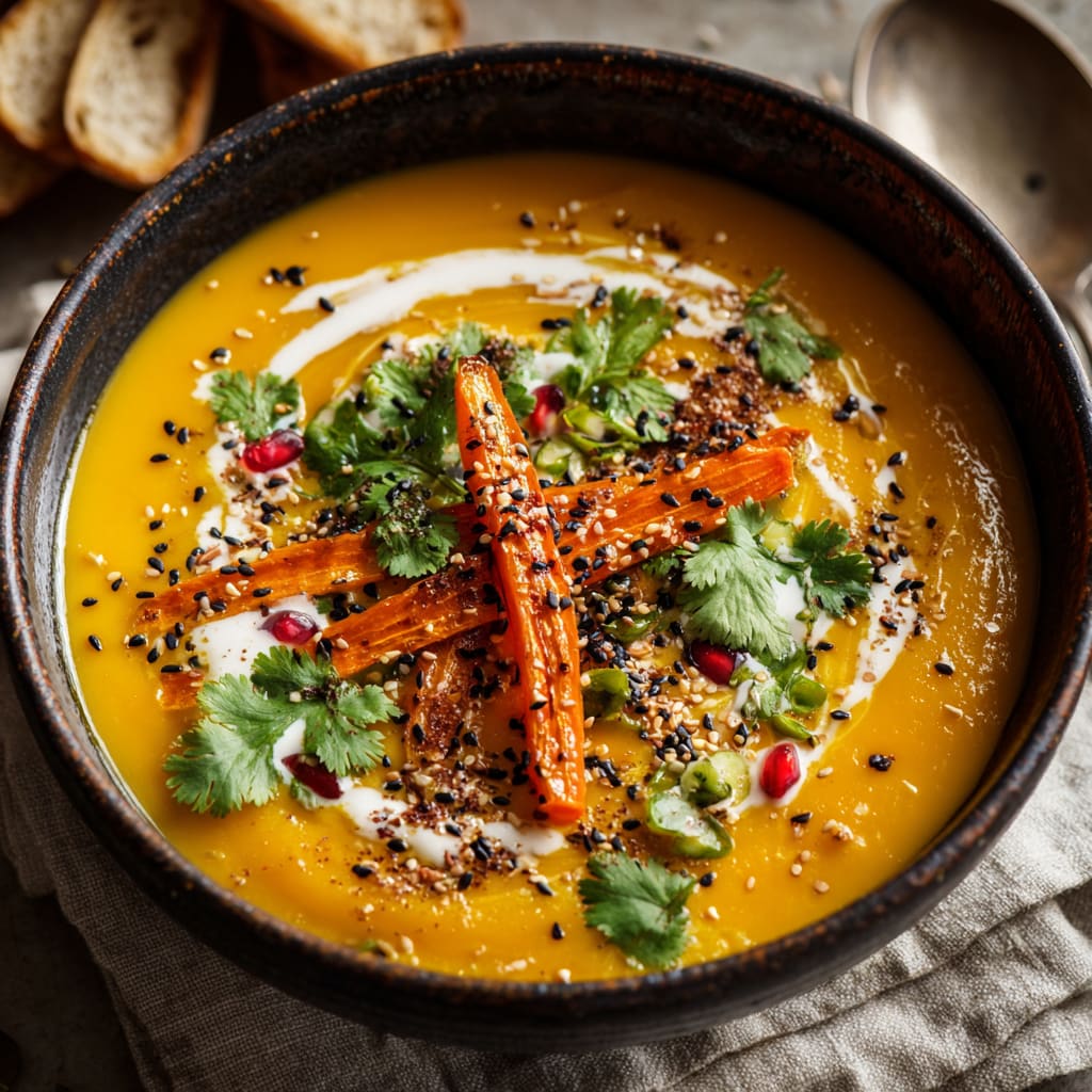 Spicy Sesame Carrot Soup