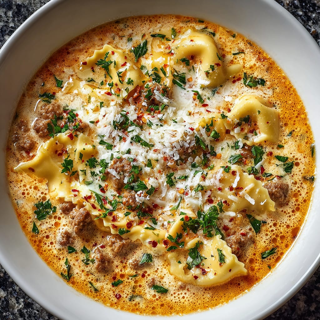 Alfredo Lasagna Soup