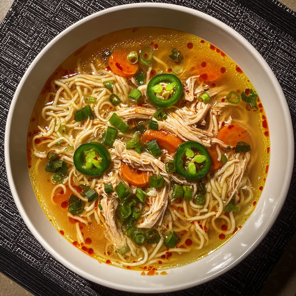 Aromatic Ginger Scallion Chicken Noodle Soup