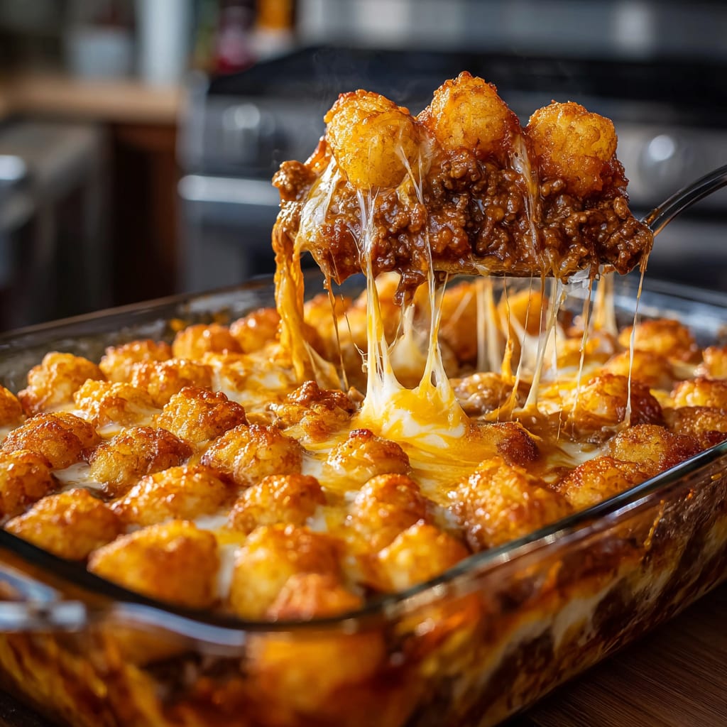 Chili Cheese Tater Tot Casserole