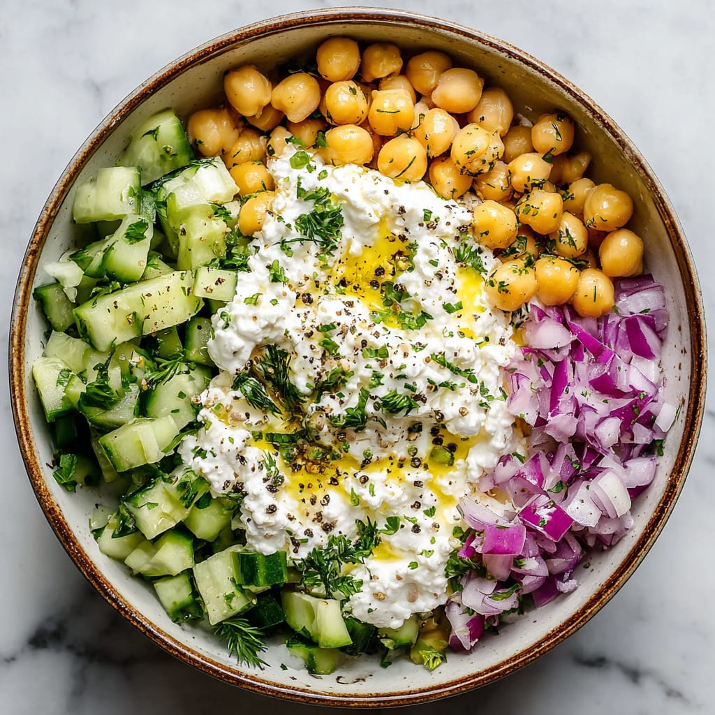 Cottage Cheese and Chickpea Salad