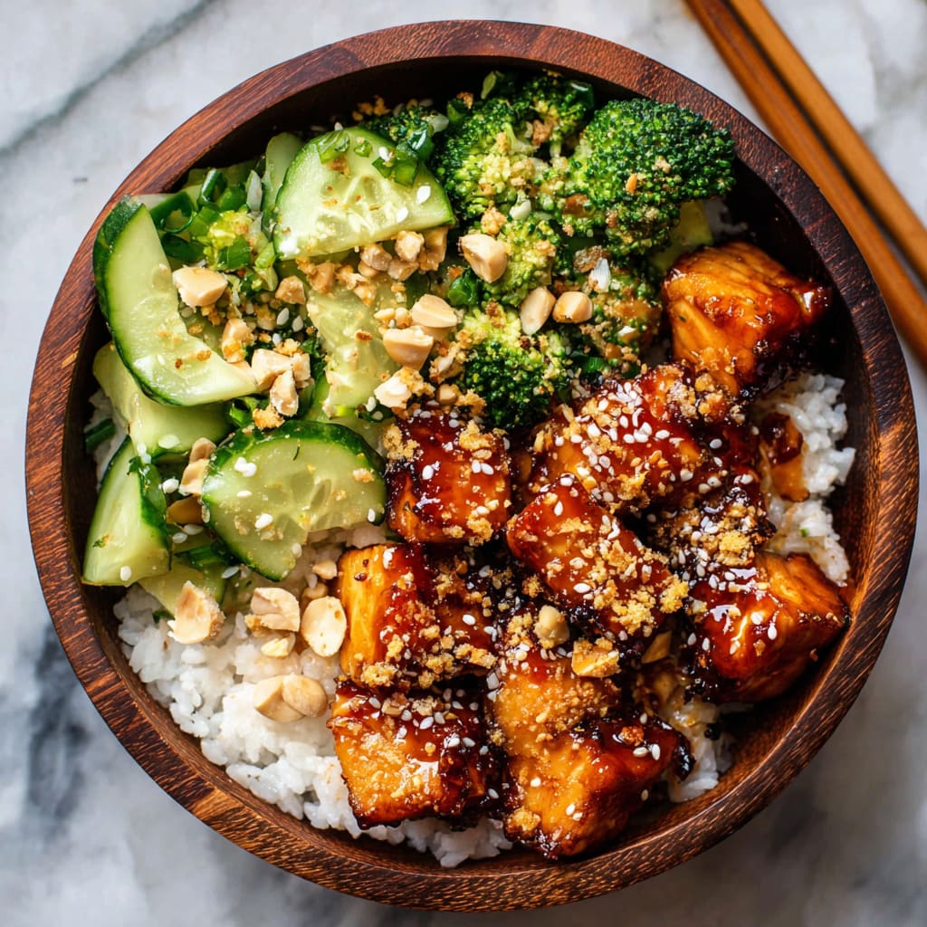 Crispy Bang Bang Salmon Bites Bowls