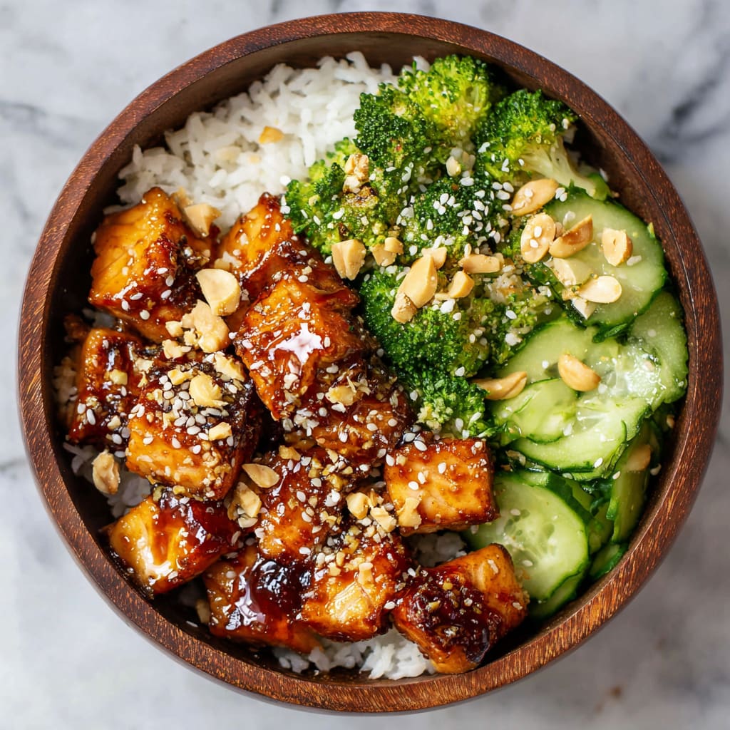Crispy Bang Bang Salmon Bites Bowls