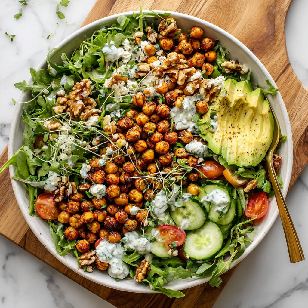 Crispy Chili Lime Chickpea Salad