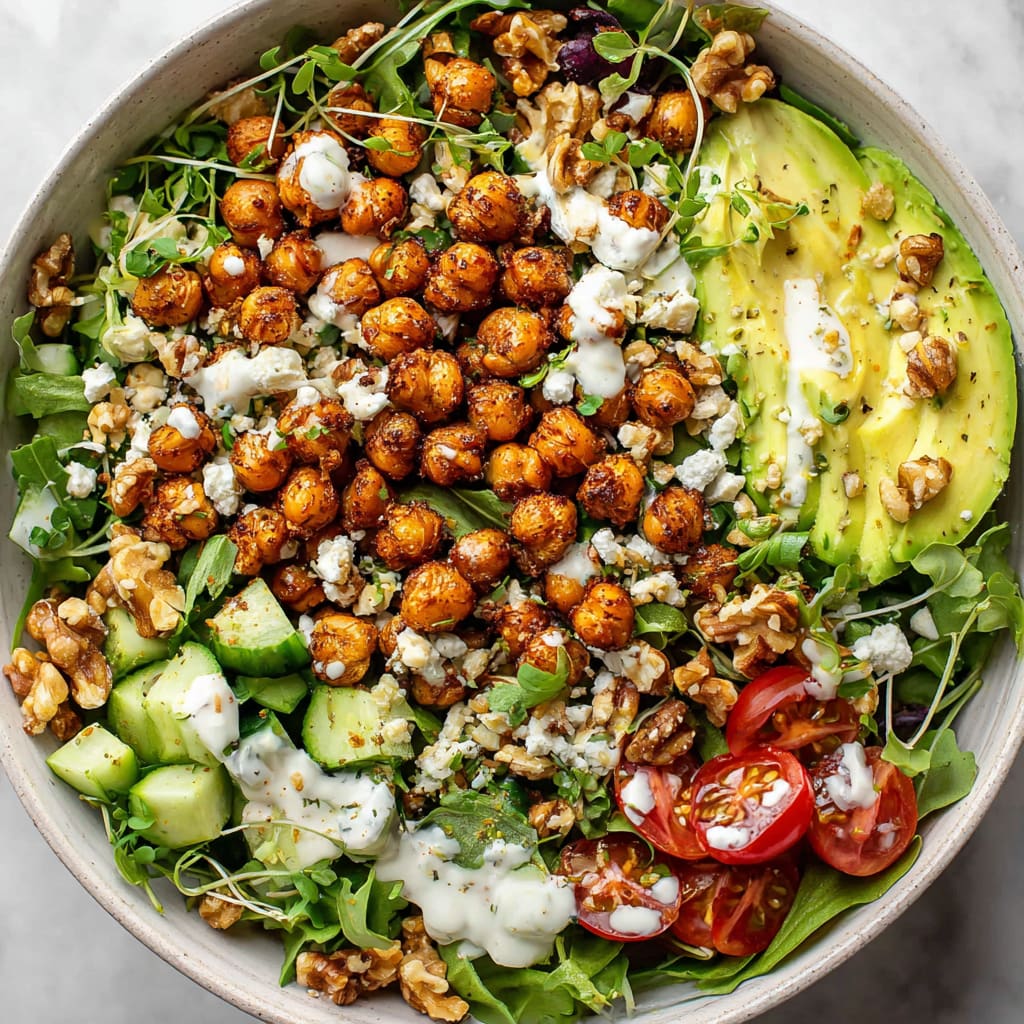 Crispy Chili Lime Chickpea Salad