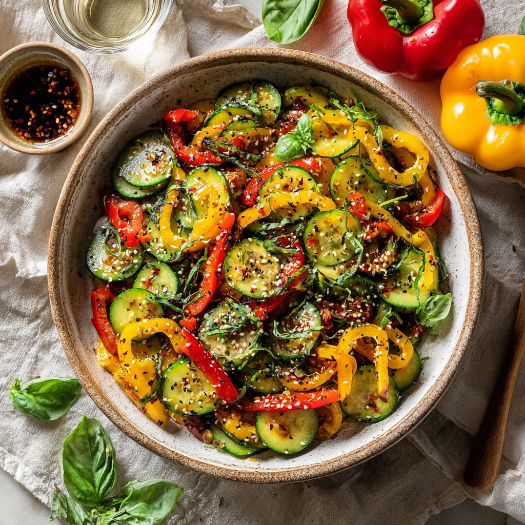 Cucumber & Bell Pepper Salad