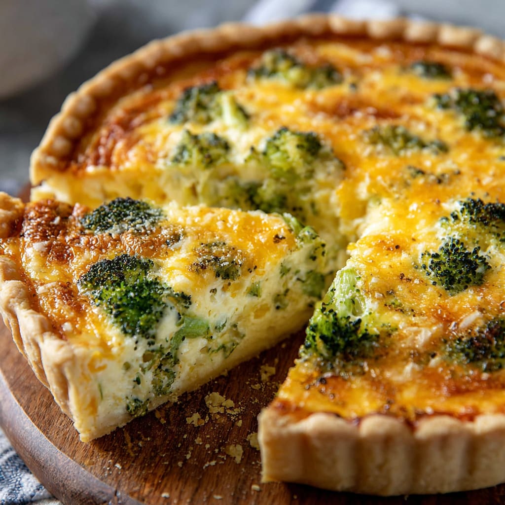 Easy Broccoli Cheddar Quiche Recipe