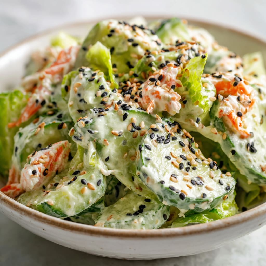 Easy California Roll Cucumber Salad