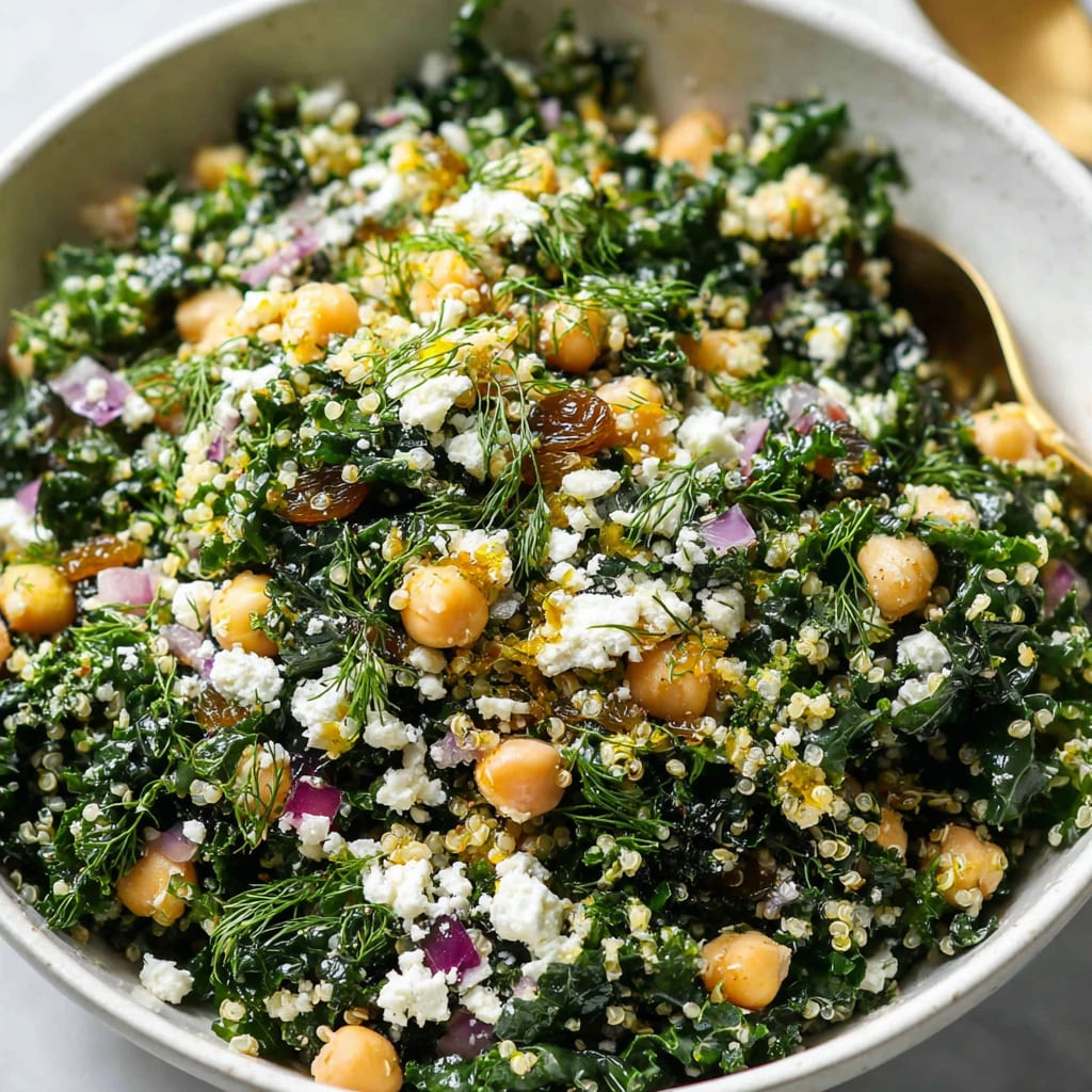 Easy Kale Quinoa Salad With Lemon Dressing
