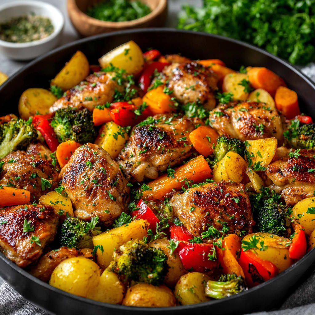 Easy One Pan Chicken and Veggies Recipe