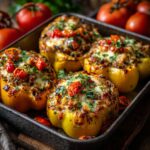 Easy Vegetarian Stuffed Bell Peppers with Rice