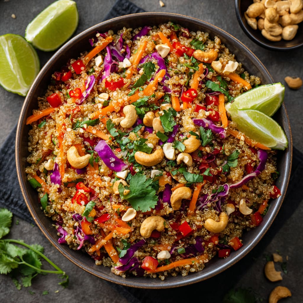 Famous Crunchy Cashew Thai-Inspired Quinoa Salad