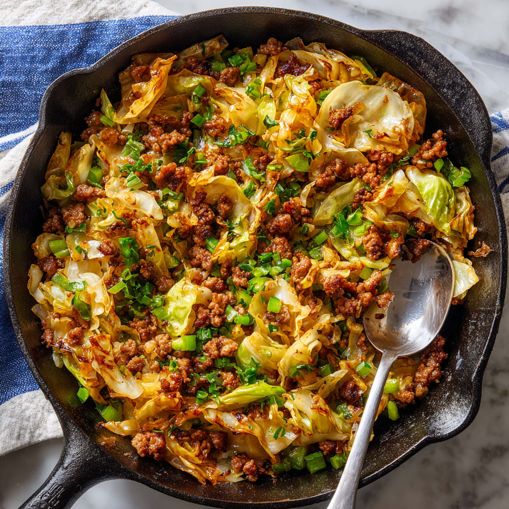 Fried Cabbage Recipe with Sausage