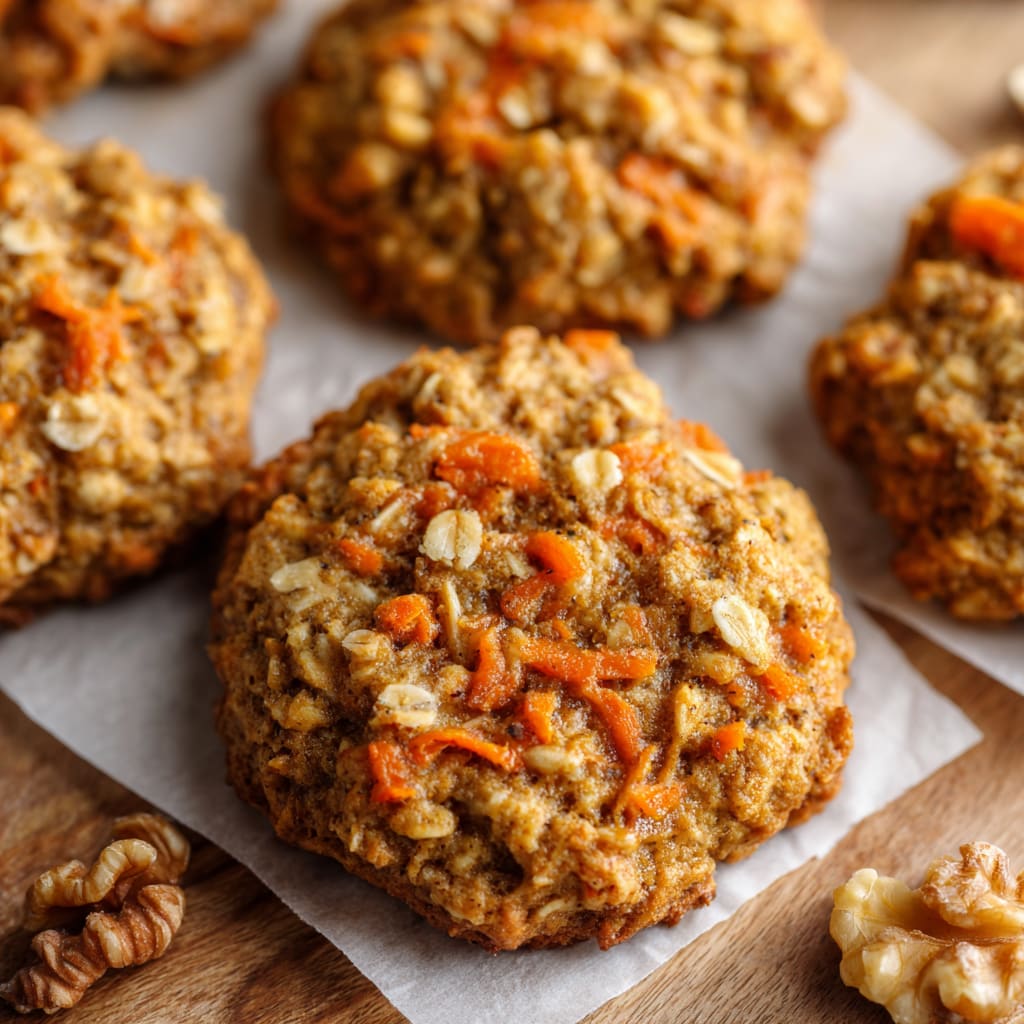 Healthy Carrot Cake Oatmeal Cookies