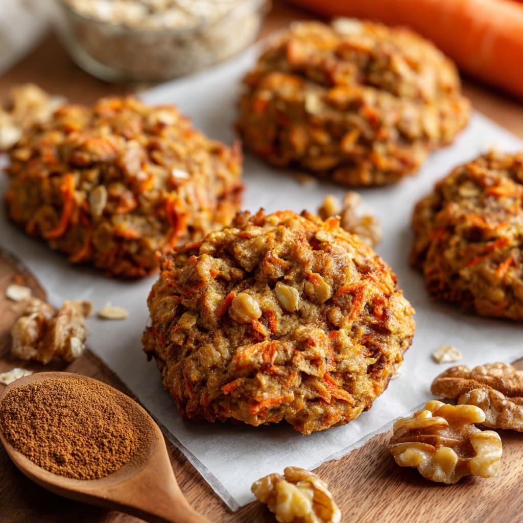 Healthy Carrot Cake Oatmeal Cookies