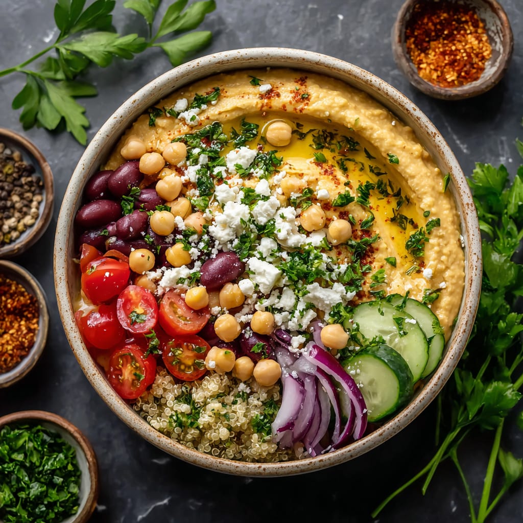 Healthy Mediterranean Hummus Bowl