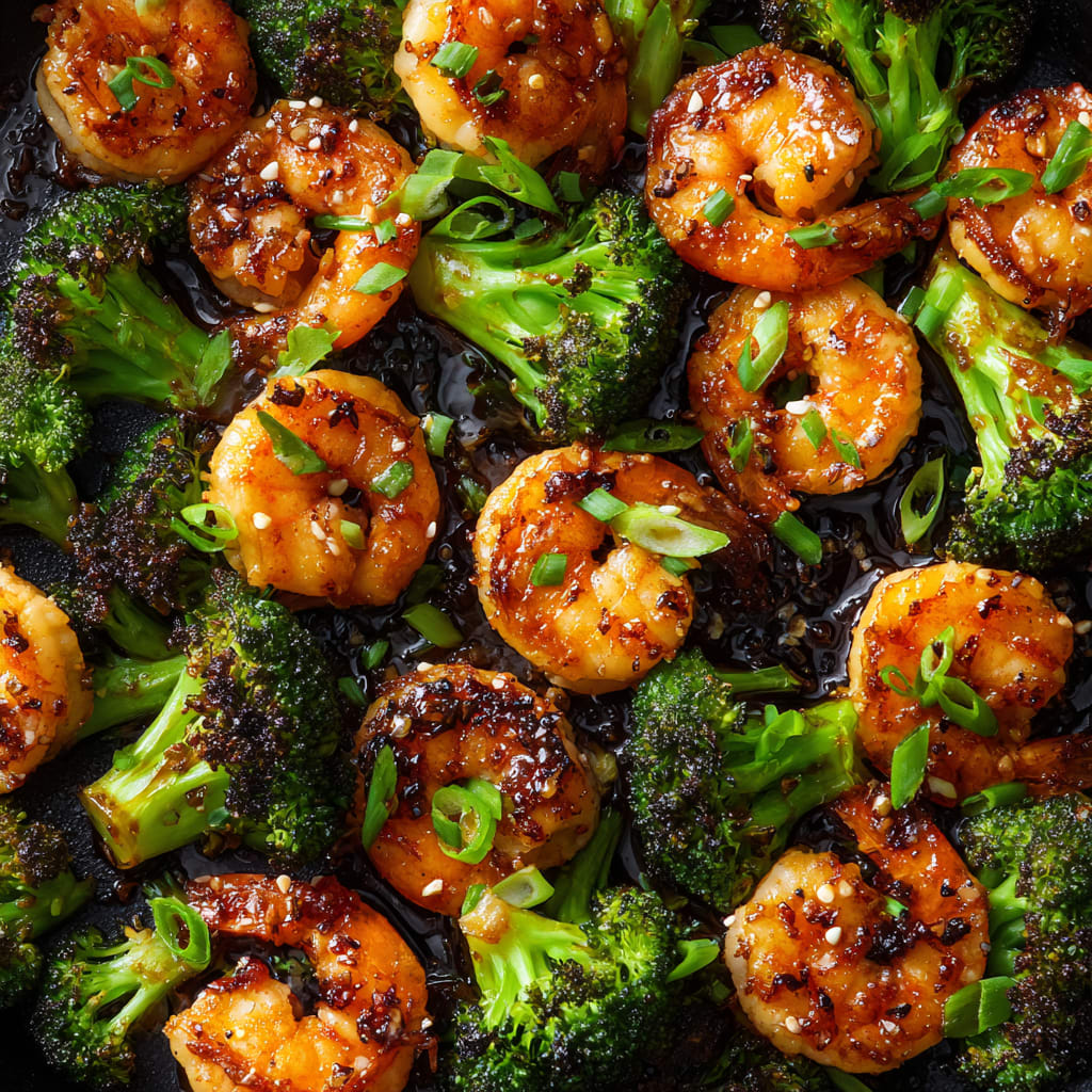 Honey Garlic Butter Shrimp & Broccoli