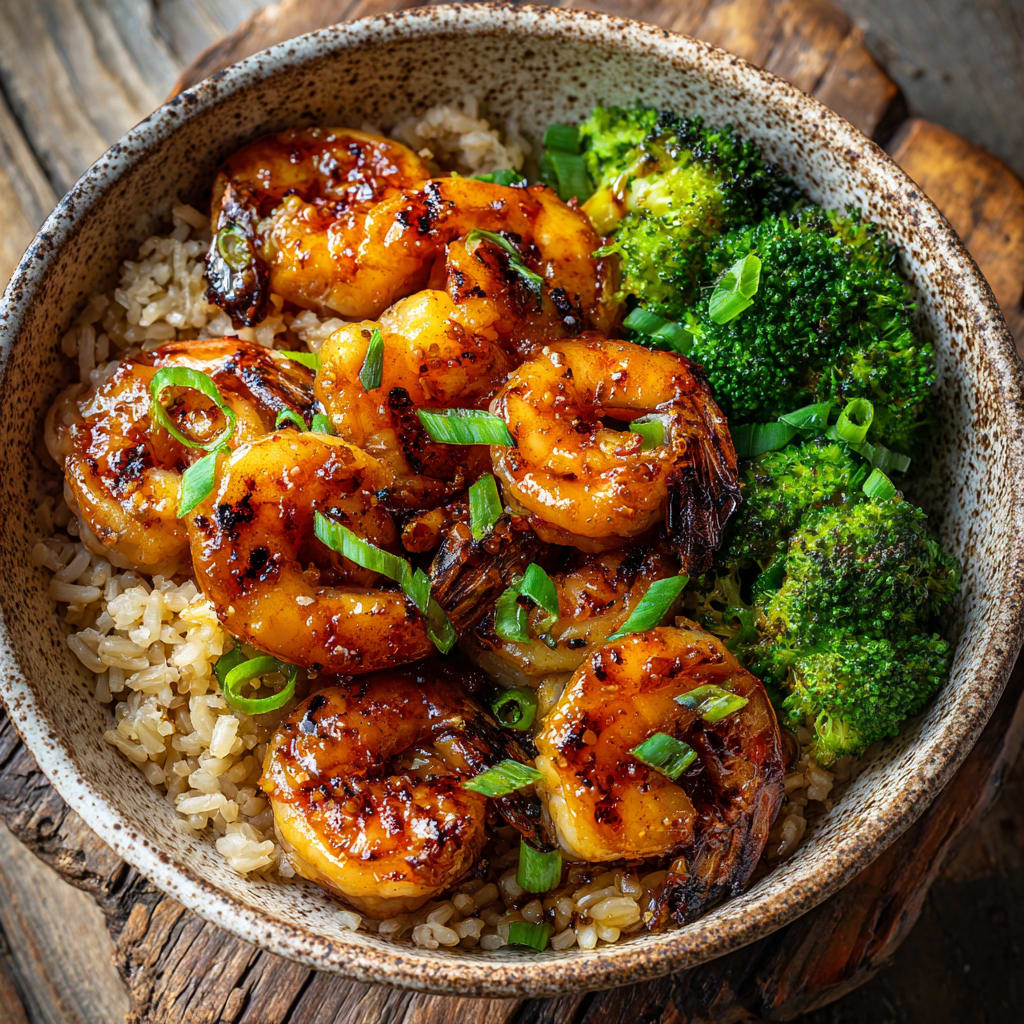 Honey Garlic Shrimp Bowls