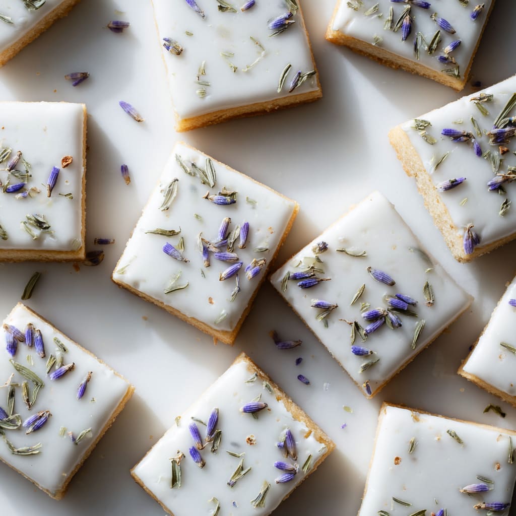 Iced Lemon Lavender Shortbread Cookies