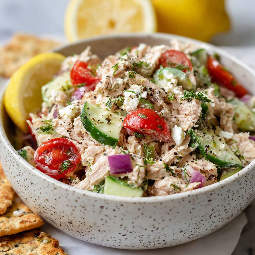 Mediterranean Tuna Salad with No Mayo