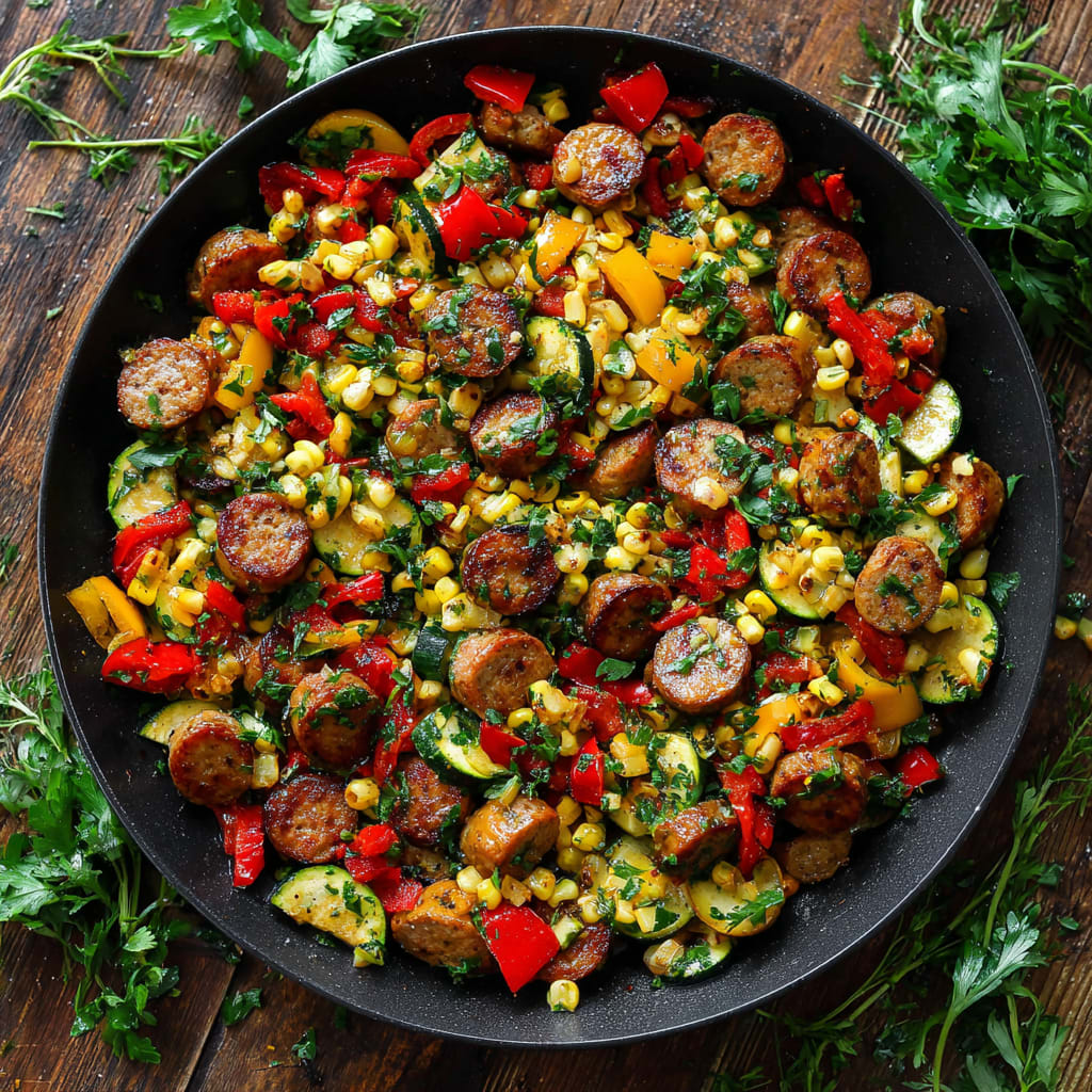 One Pan Sausage and Veggies Skillet