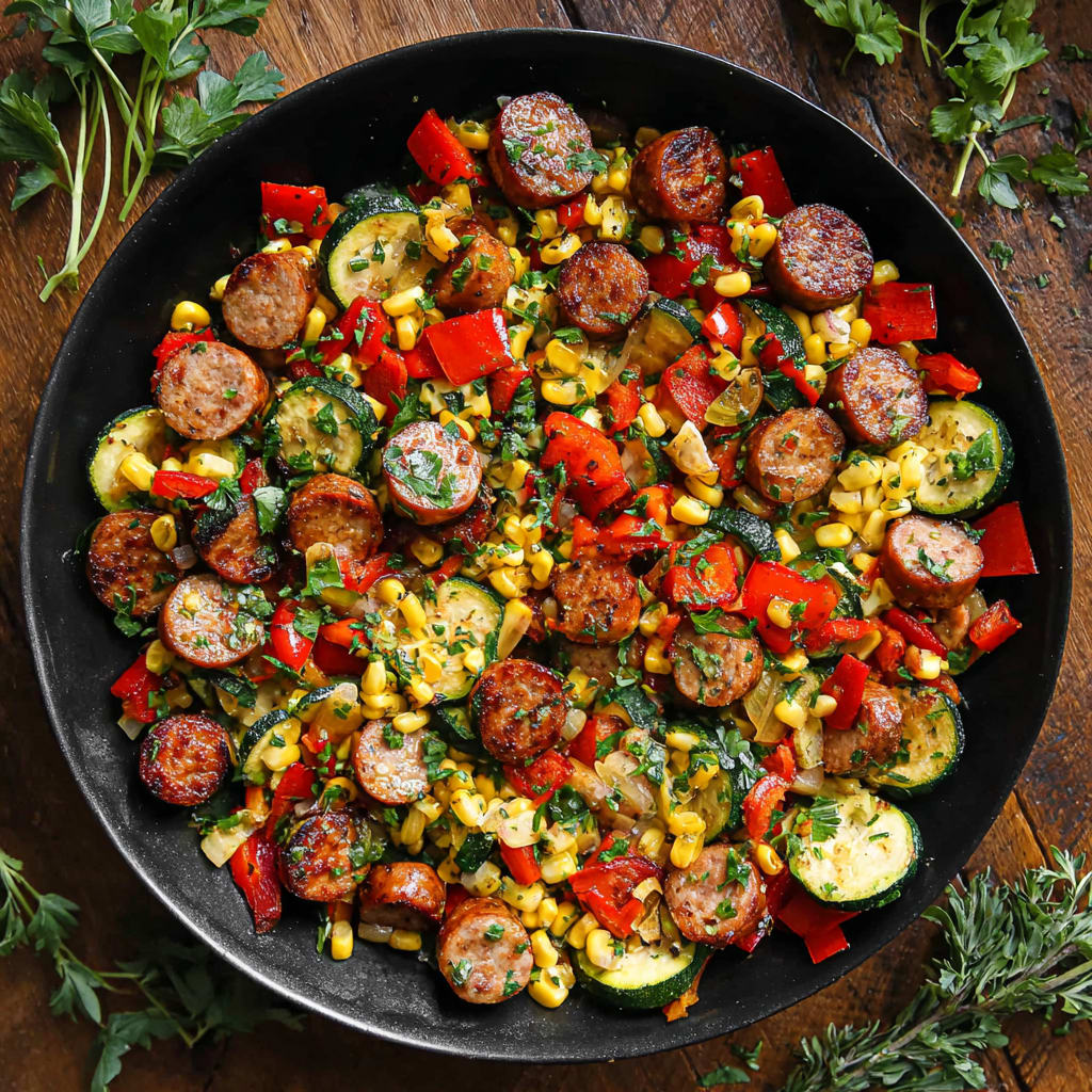 One Pan Sausage and Veggies Skillet