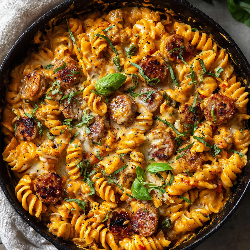 One Pot Cheesy Sausage Pasta