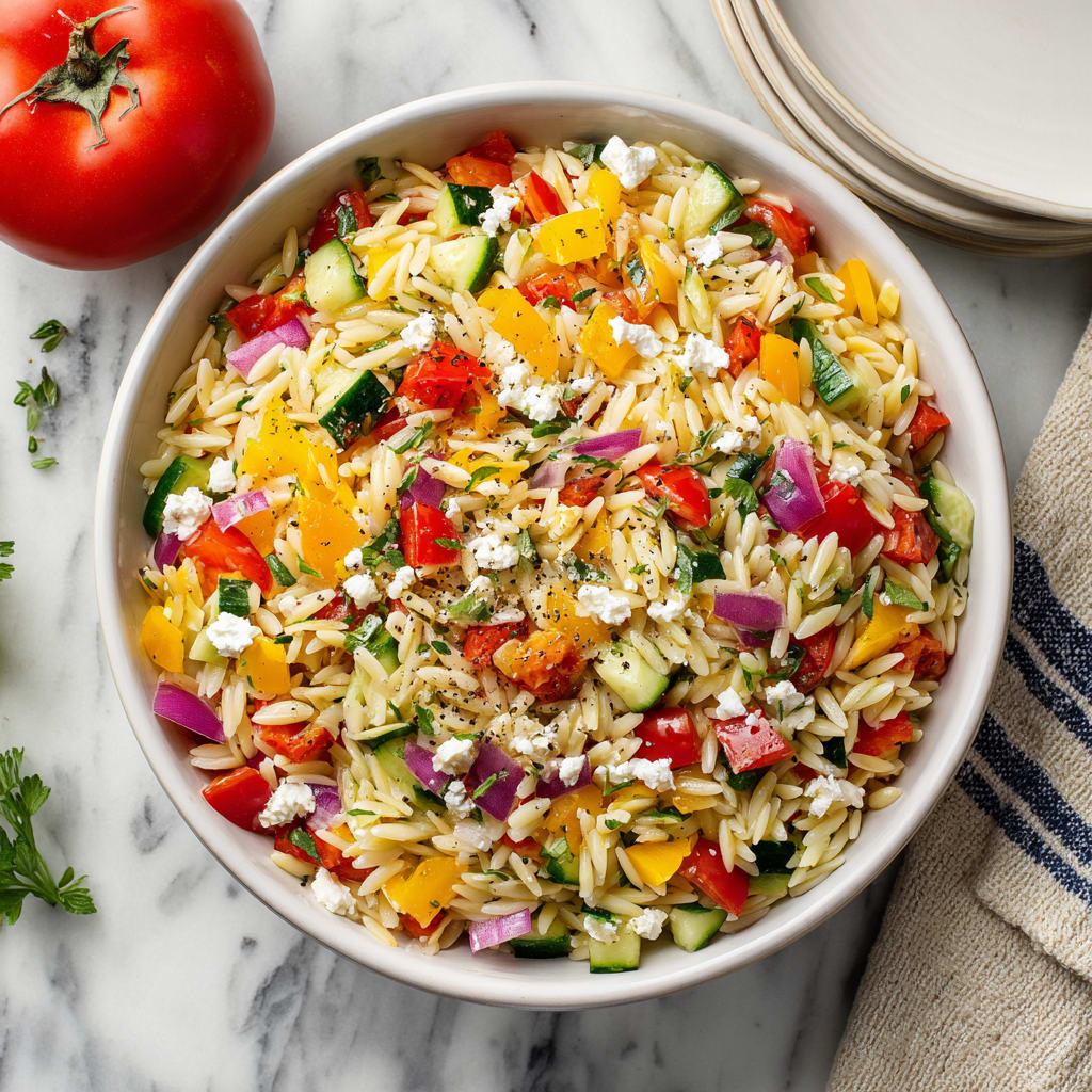 Rainbow Orzo Salad