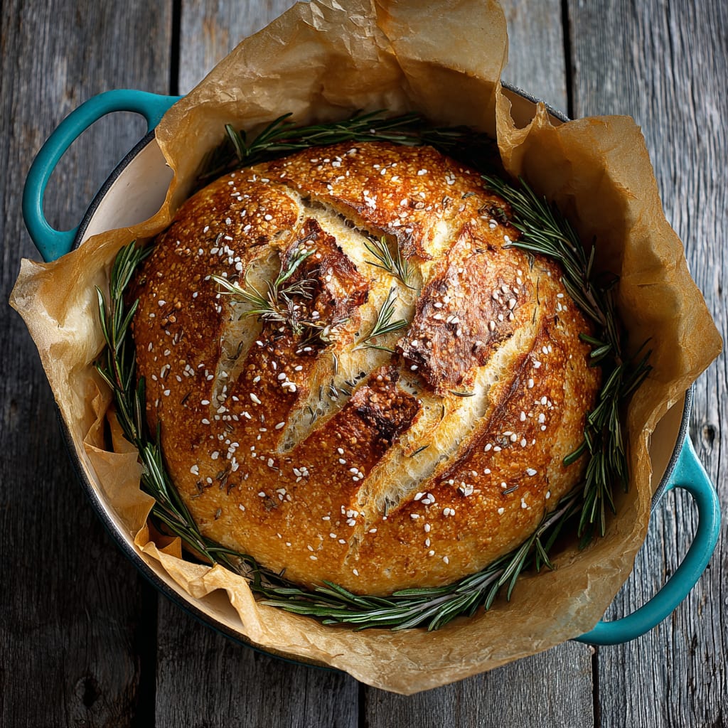 Rosemary and Sea Salt Rustic Bread Loaf